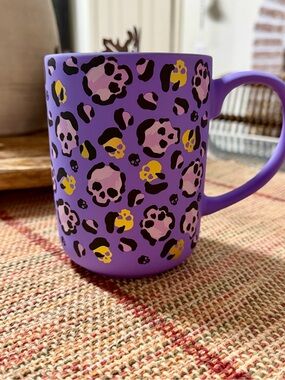 Purple Leopard Skull Pattern 20oz Ceramic Mug -